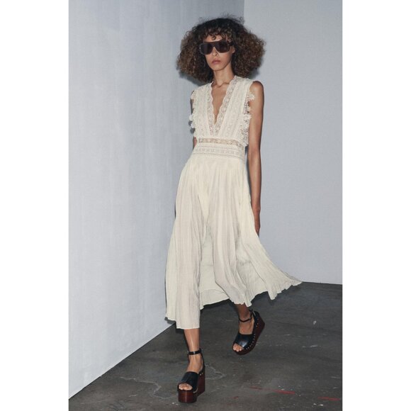 ZARA ZW COLLECTION STRAPPY LACE DRESS - Picture 5 of 8